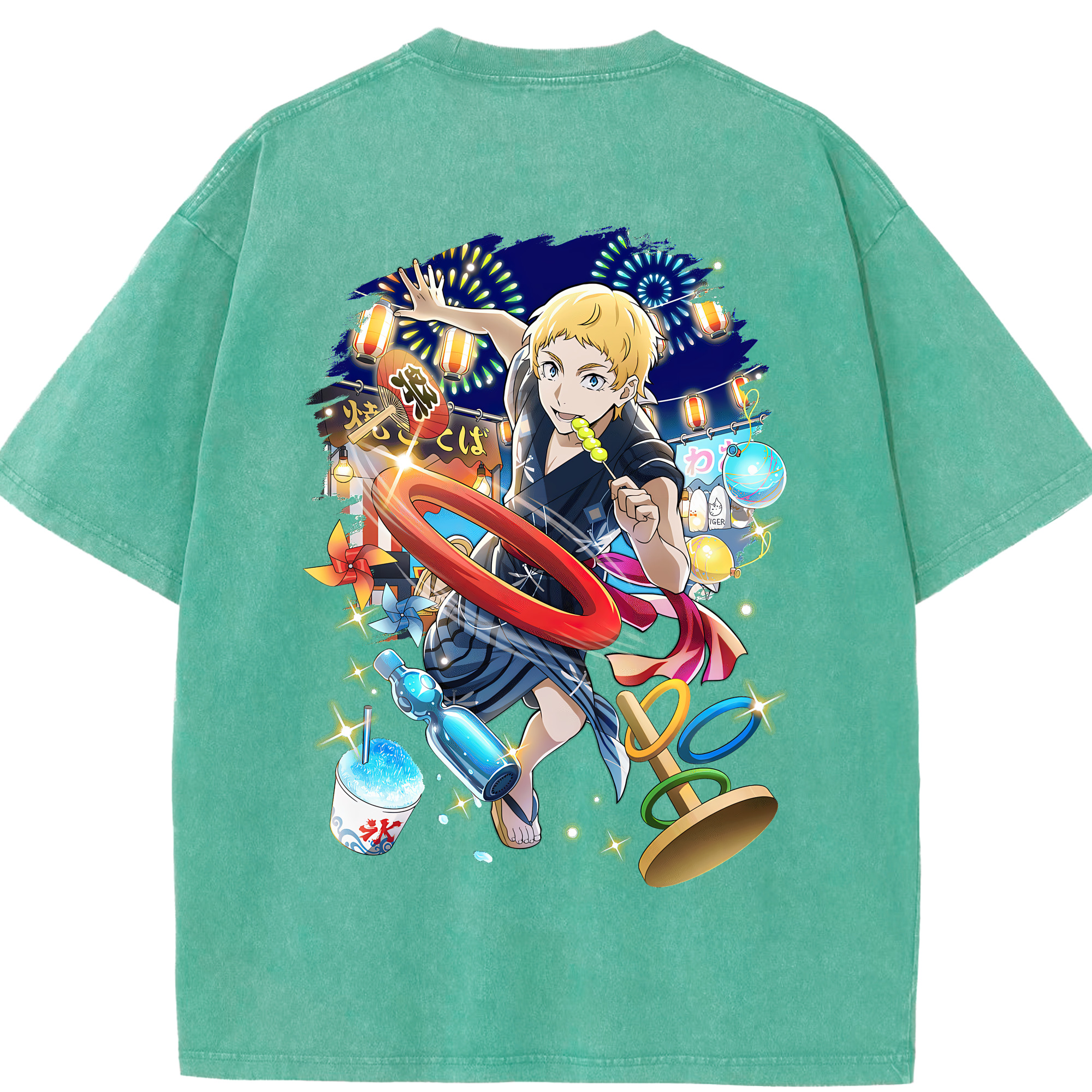 （画像用） 文豪ストレイドッグス Bungo Stray Dogs 綿100% ヴィンテージ風 半袖Tシャツ（背面プリント）